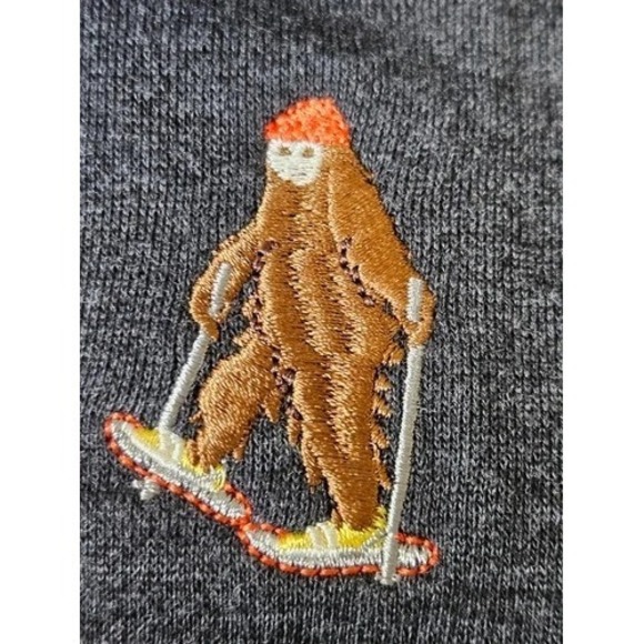 New Tentree TreeFleece Organic Cotton Blend Sasquatch graphic Hoodie Men L Black - Picture 6 of 7